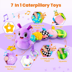 GoGonova soft plush caterpillar offers durable comfort for baby hugs.