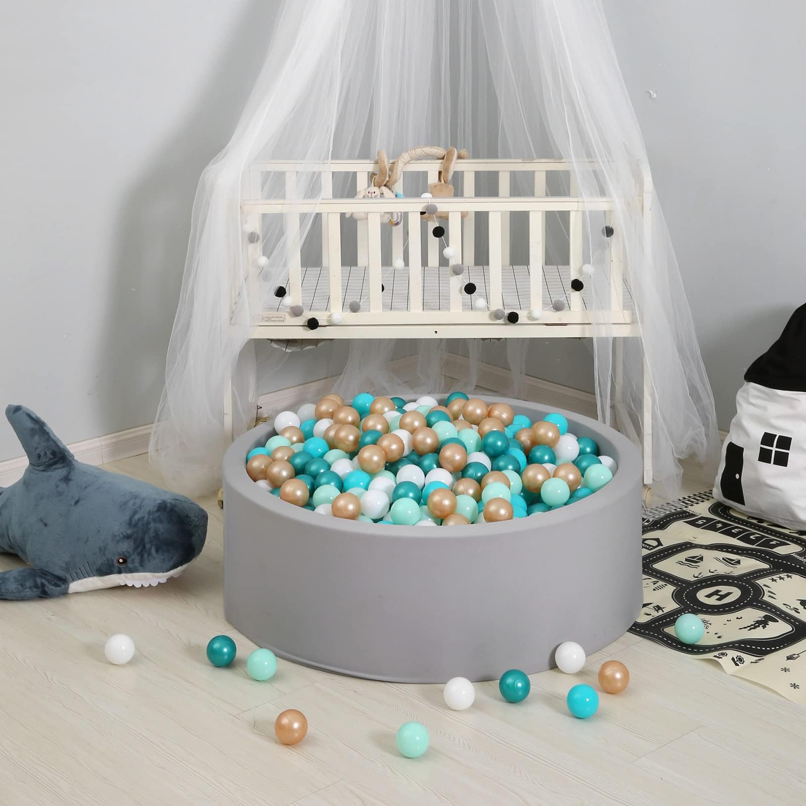 GOGOSO ball pit balls fill play spaces with vibrant pastel hues and inviting atmosphere.