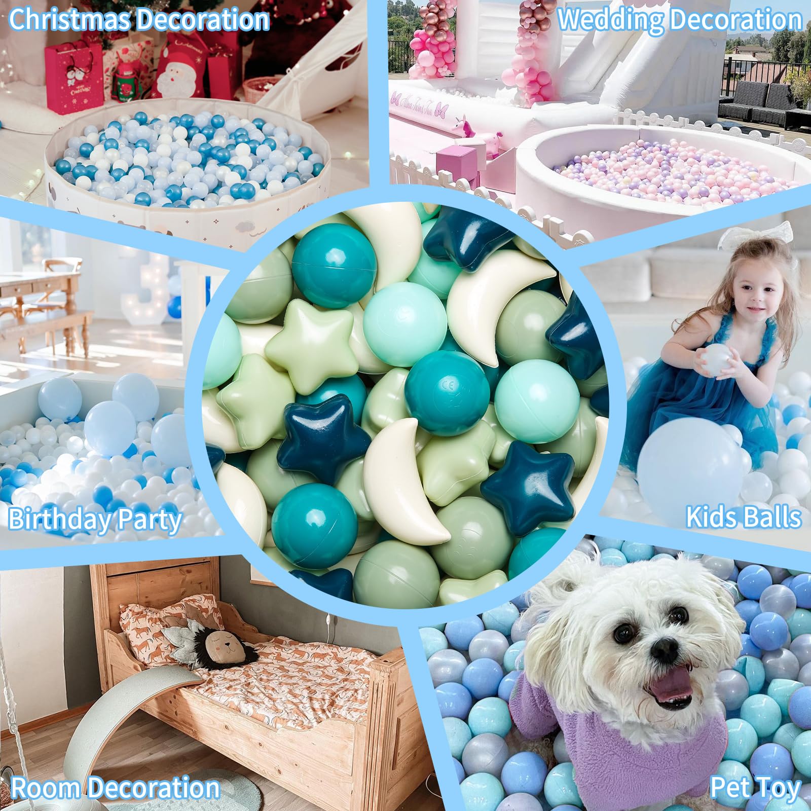 GOGOSO colorful pit balls support pool time and outdoor fun.