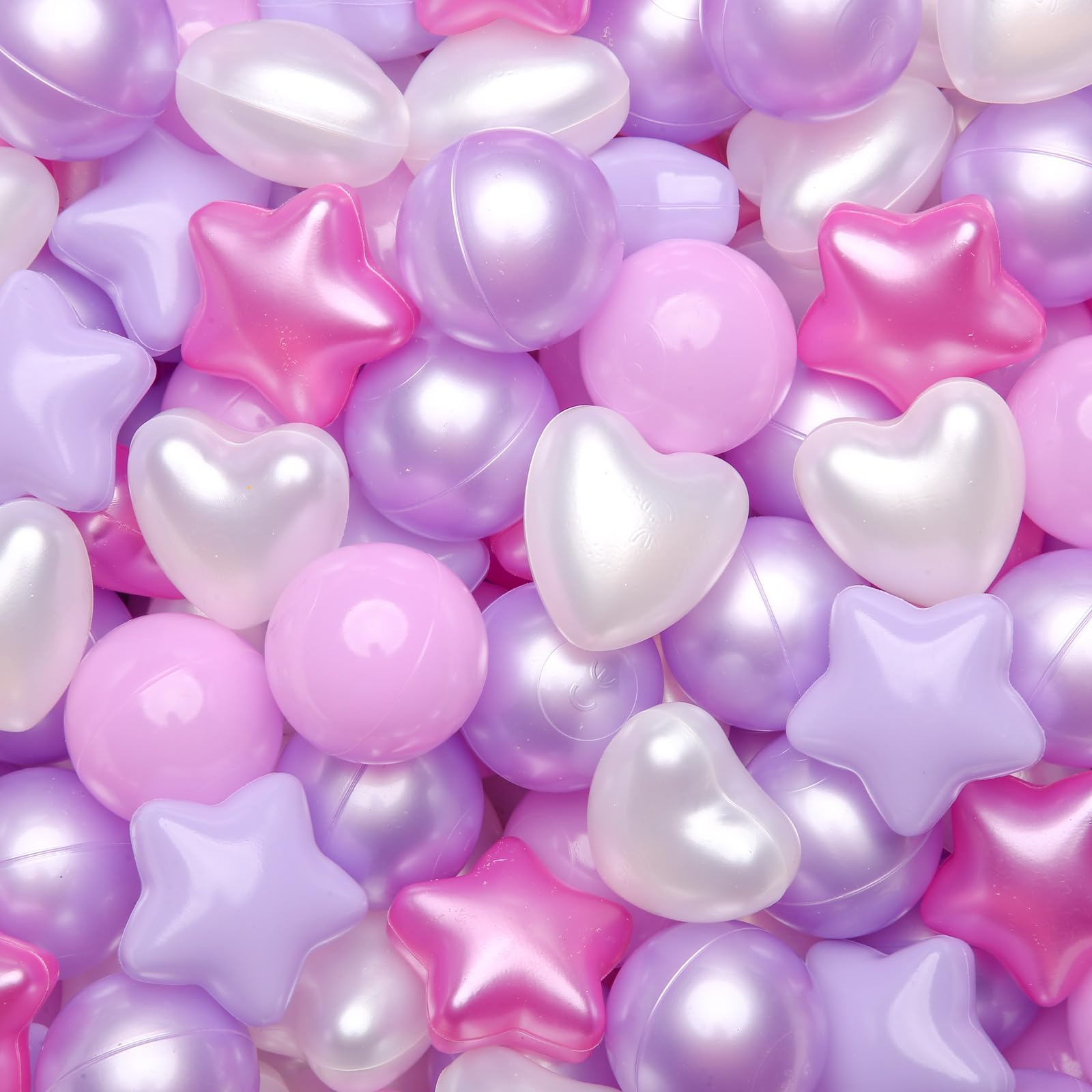 GOGOSO ball pit balls with pastel star and heart shapes for imaginative play