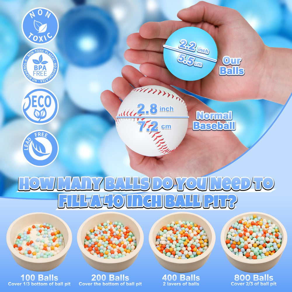 GOGOSO pearl blue balls close-up showing bright color and durable construction