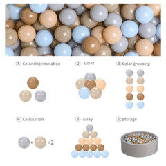 GOGOSO balls inside a baby pool inspire splash-time fun.