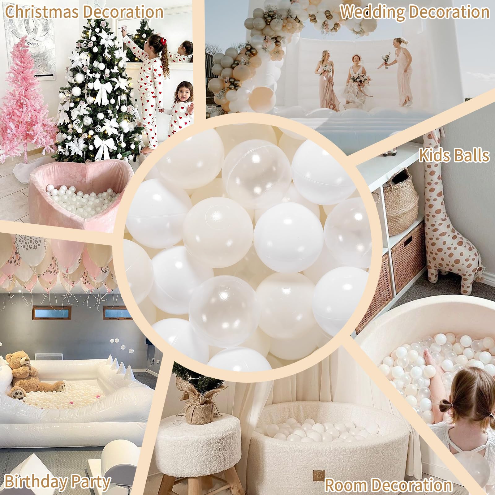GOGOSO beige, white, and transparent colors enhance playroom decor.
