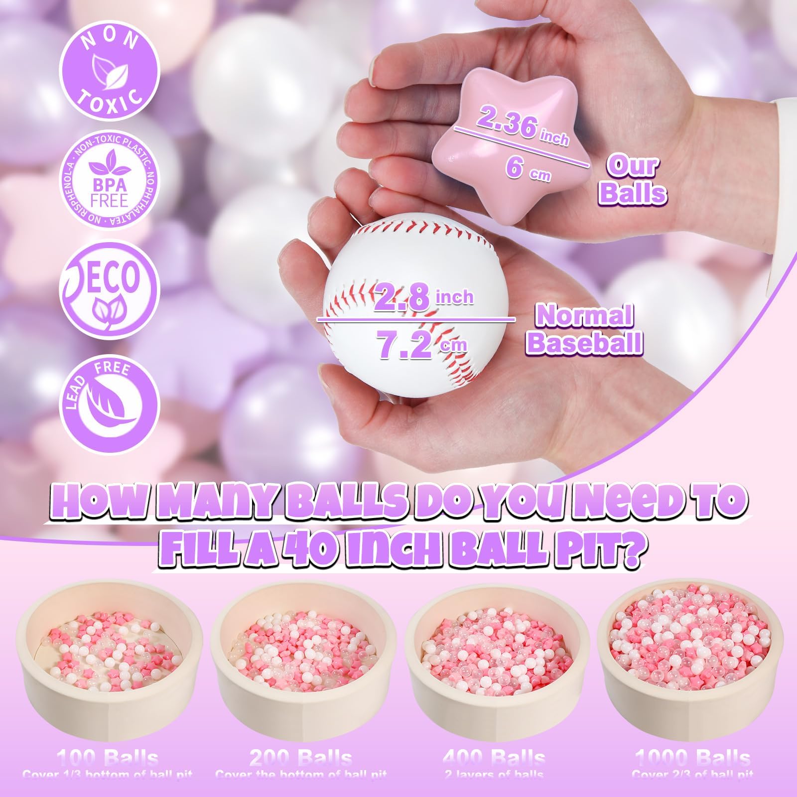 GOGOSO pink star ball adds vibrant color to baby pool play