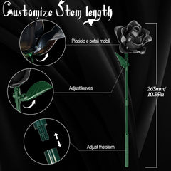 Gohero Black Roses Building Set LEGO compatibility for creative bouquet mixing.