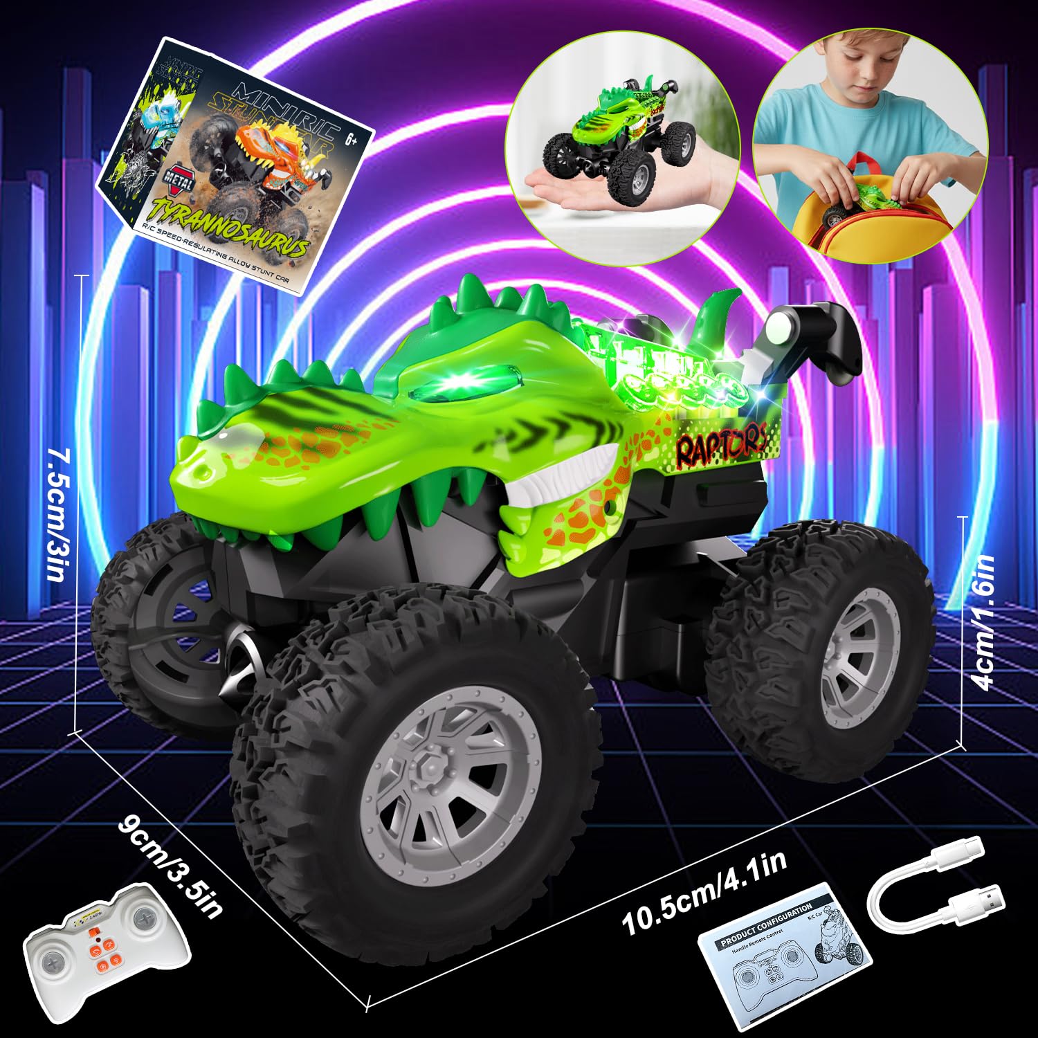 Gohero Monster Trucks anti-skid tires handle indoor and outdoor surfaces.