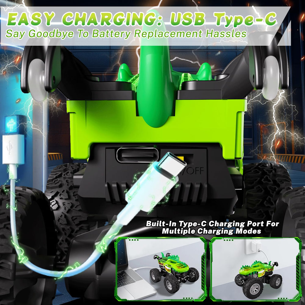 Gohero Monster Trucks with RGB light add visual drama during playtime.