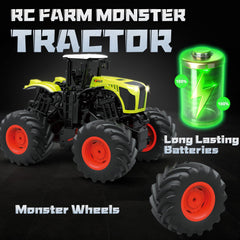 Gohero RC monster truck tractor detailed cabin with realistic farm styling.