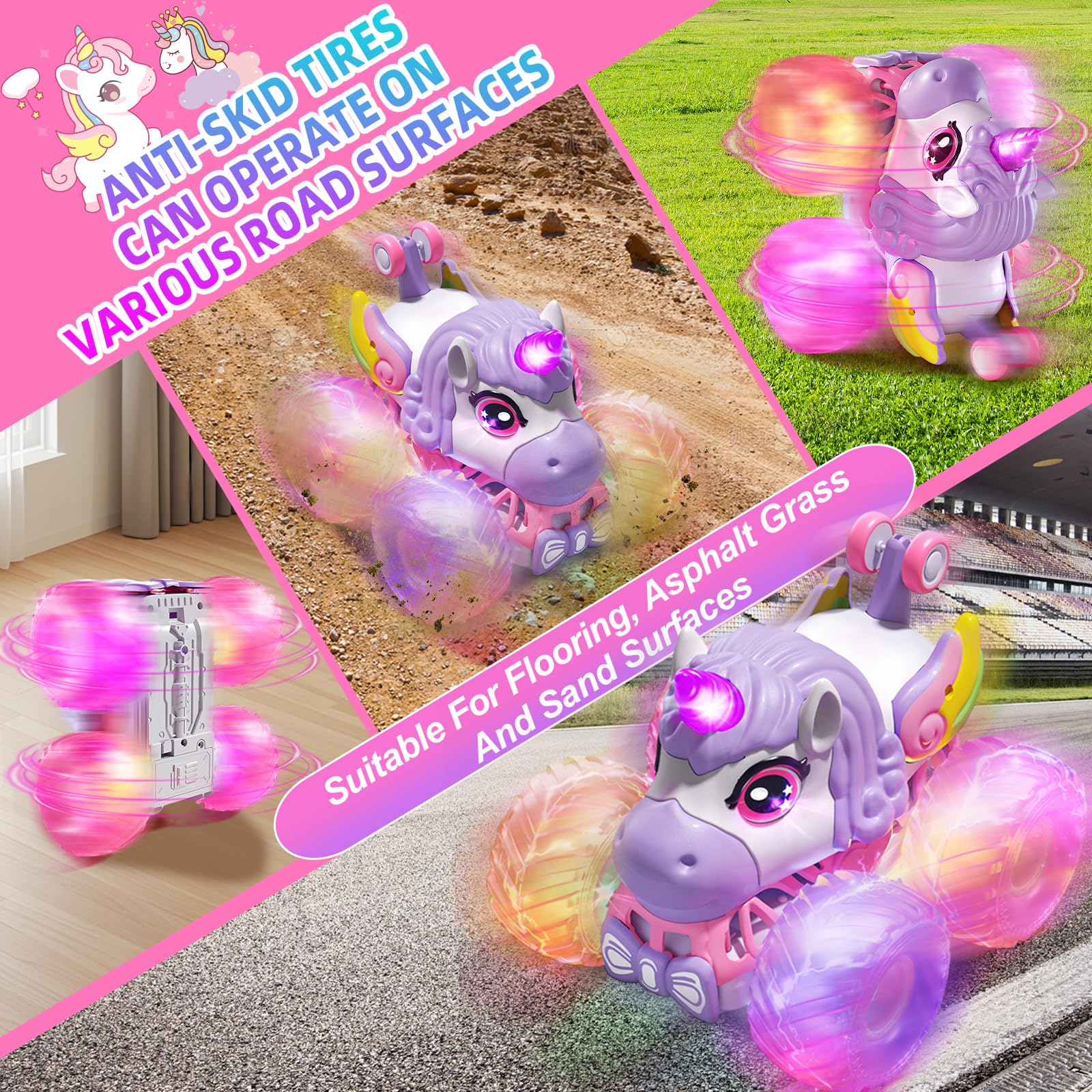 Gohero unicorn monster truck performing 360° spins and stunts