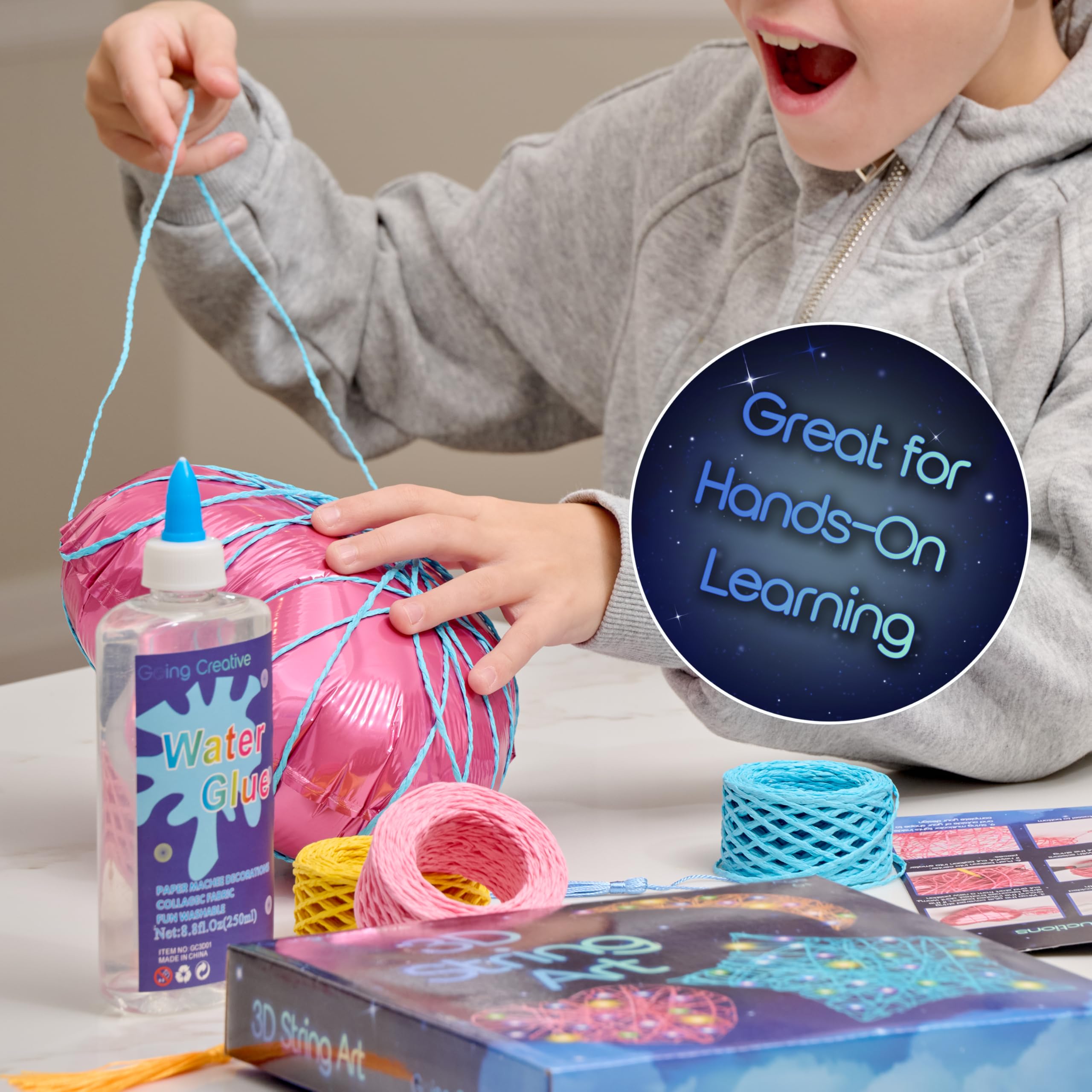 Going Creative 3D string art kit glue and gloves for safe crafting