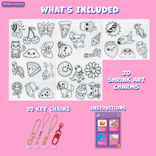 Going Creative Shrink-A-Doodle Kit color and transform charms after baking.