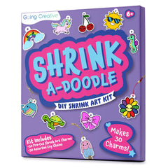 Going Creative Shrink-A-Doodle Kit pre-cut charms ready for coloring and quick bake.