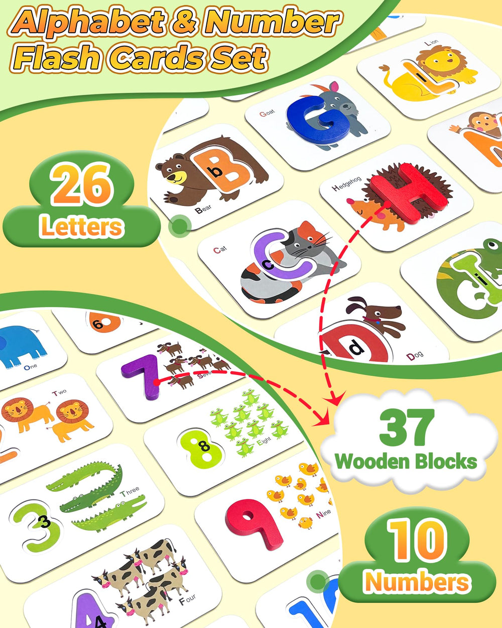Gojmzo ABC letters wooden blocks aiding hands-on letter recognition and fine motor skills