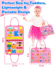 Gojmzo Busy Board travel-friendly design makes quiet play during trips.