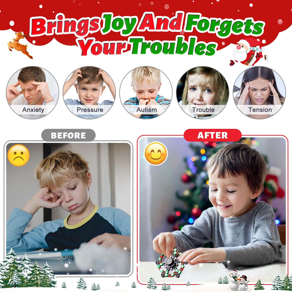 Gokeey Christmas fidget spinner gold promotes calm during busy days