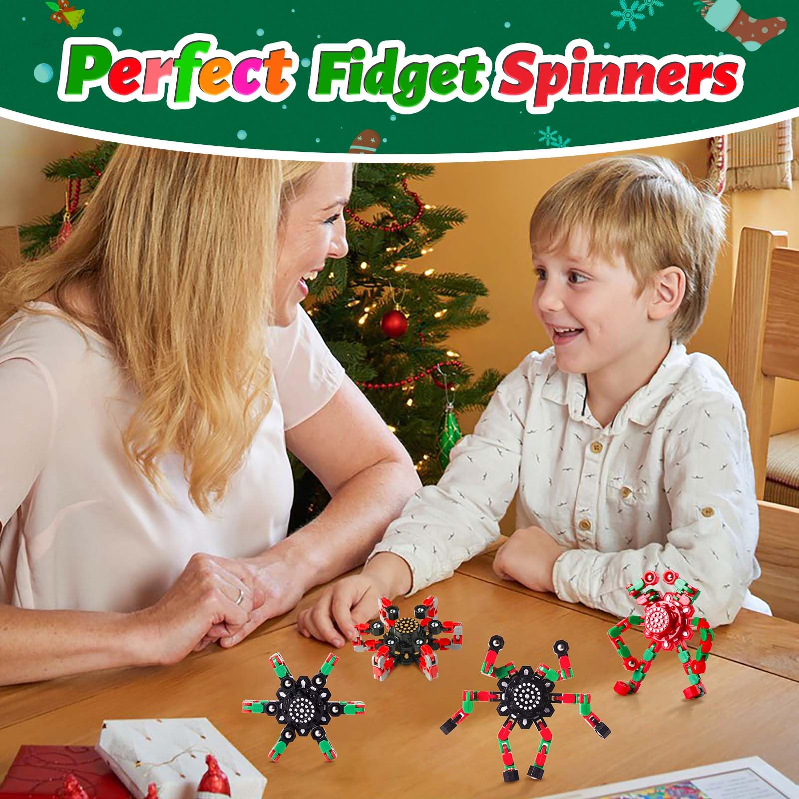 Gokeey Christmas fidget spinner star transform enables creative shapes and focus