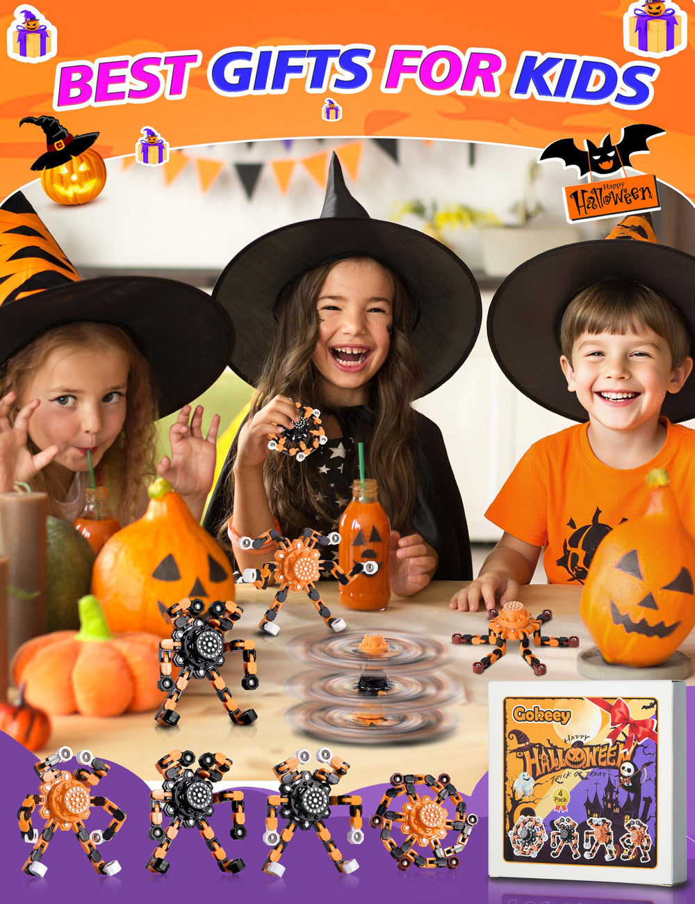 Gokeey Halloween skeleton spinner delivers smooth spins for classroom prizes