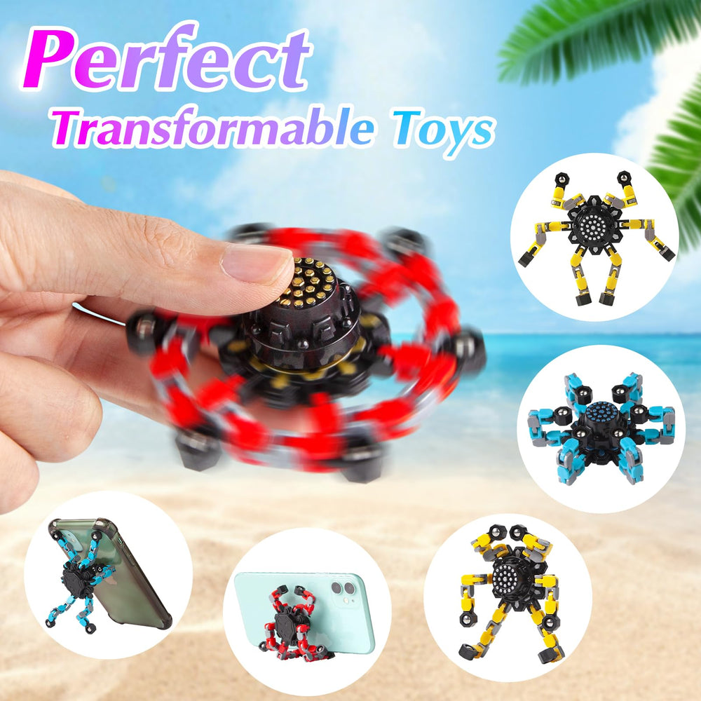 Gokeey transformable spinner creating robot shapes for imaginative play.