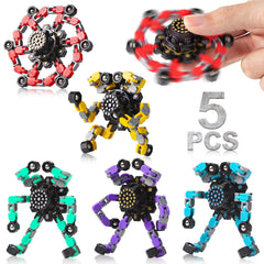 Gokeey transformable finger gyro red spins smoothly for focus and calm moments.