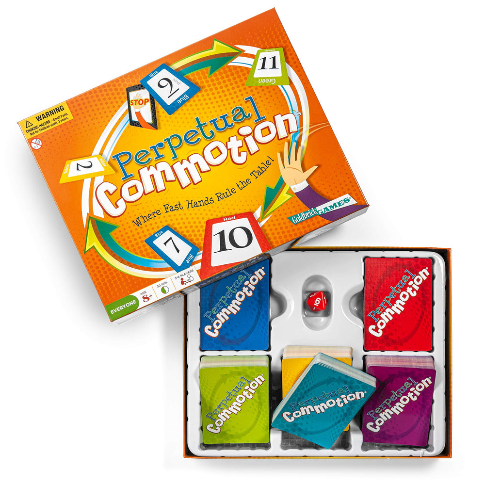 Center arena chaos showcases simultaneous card tossing for high-energy game nights.