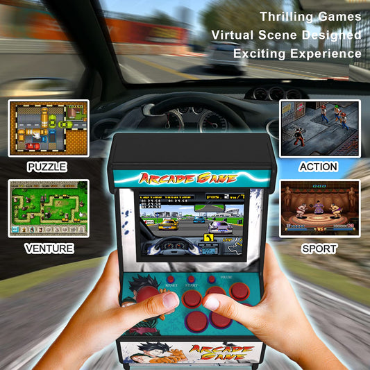 Golden Security Mini Arcade 2-8-inch display delivers vivid colors for quick gaming sessions.