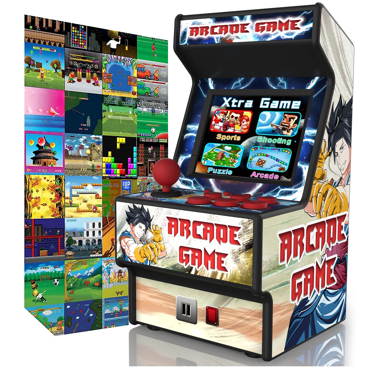 Golden Security Mini Arcade battery compartment highlights rechargeable 700mAh power.