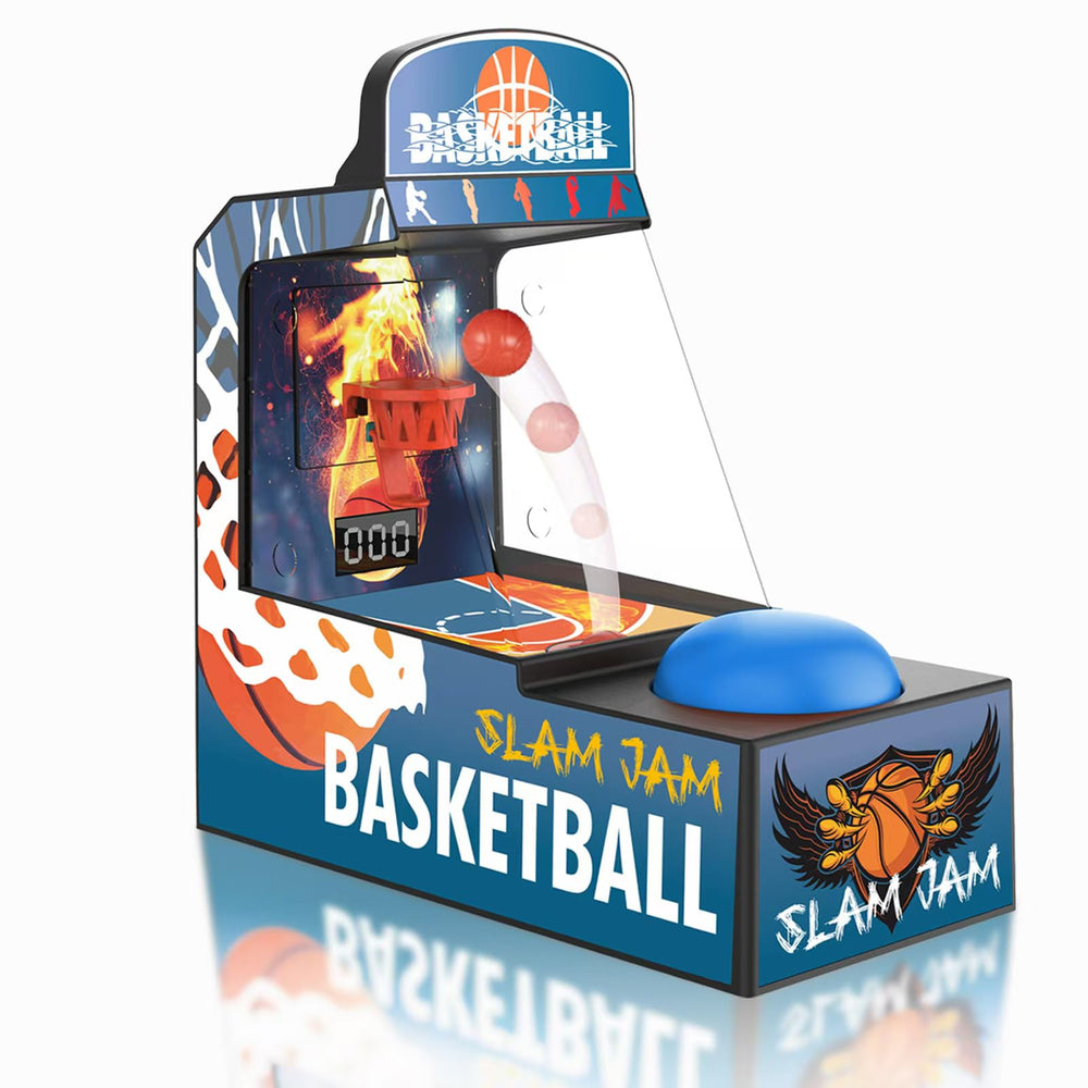 Golden Security mini basketball games on a blue desk for quick stress relief during work