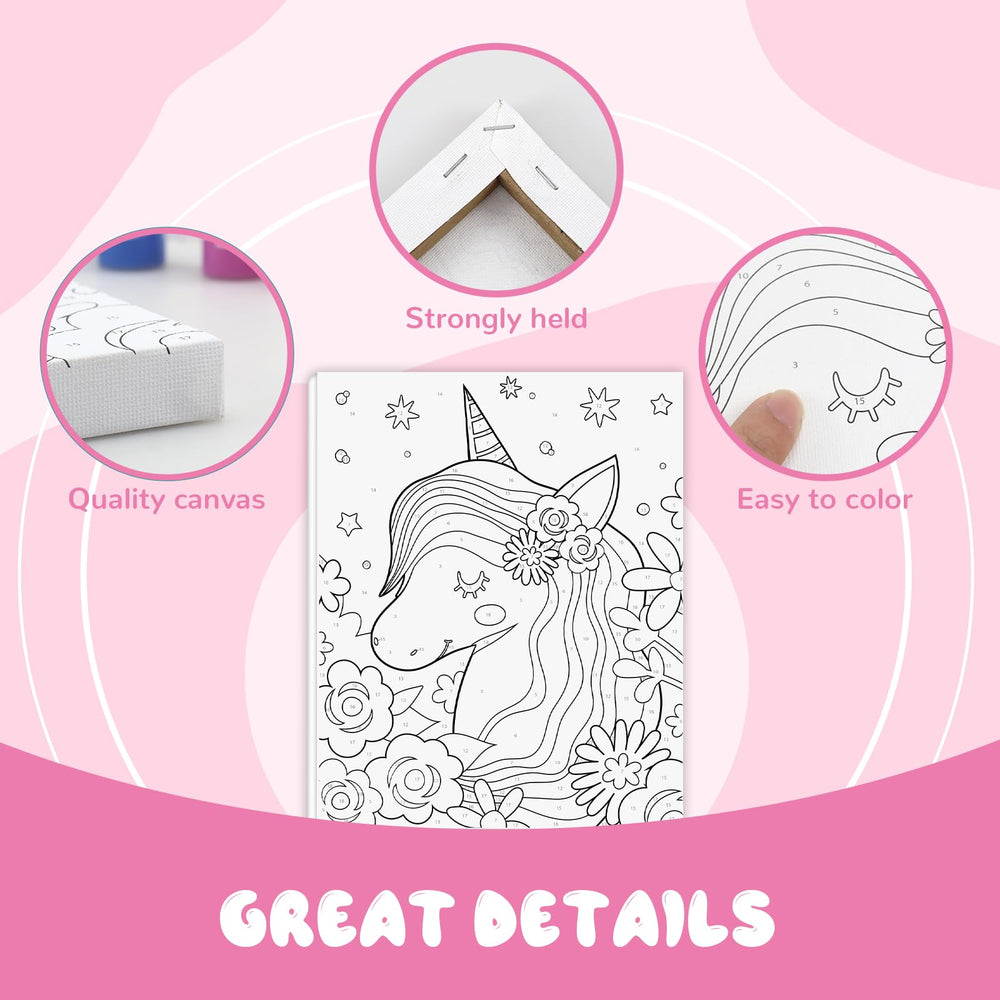 Goldentime flamingo canvas paint by numbers 8x10, kid-friendly painting activity.
