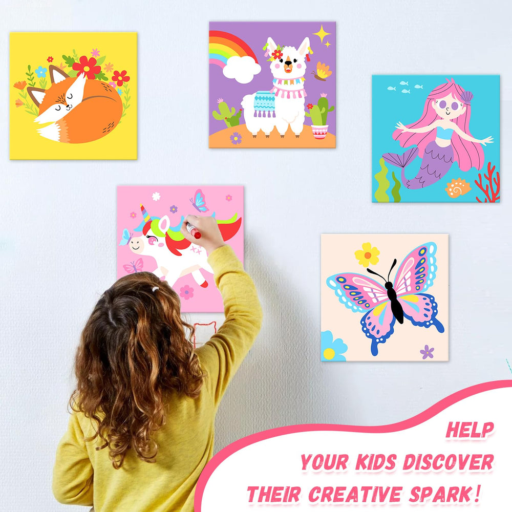 Goldentime Kids Paint by Number Kit lets kids display finished masterpieces at home