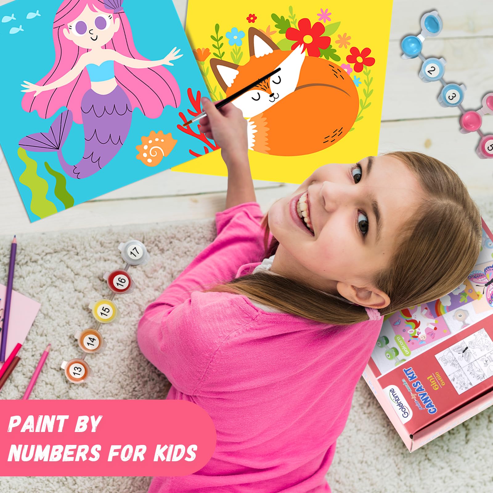 Goldentime Kids Paint by Number Kit offers an organized all-in-one setup for crafts
