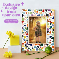 Goldentime mosaic frame kit finished display on table or shelf