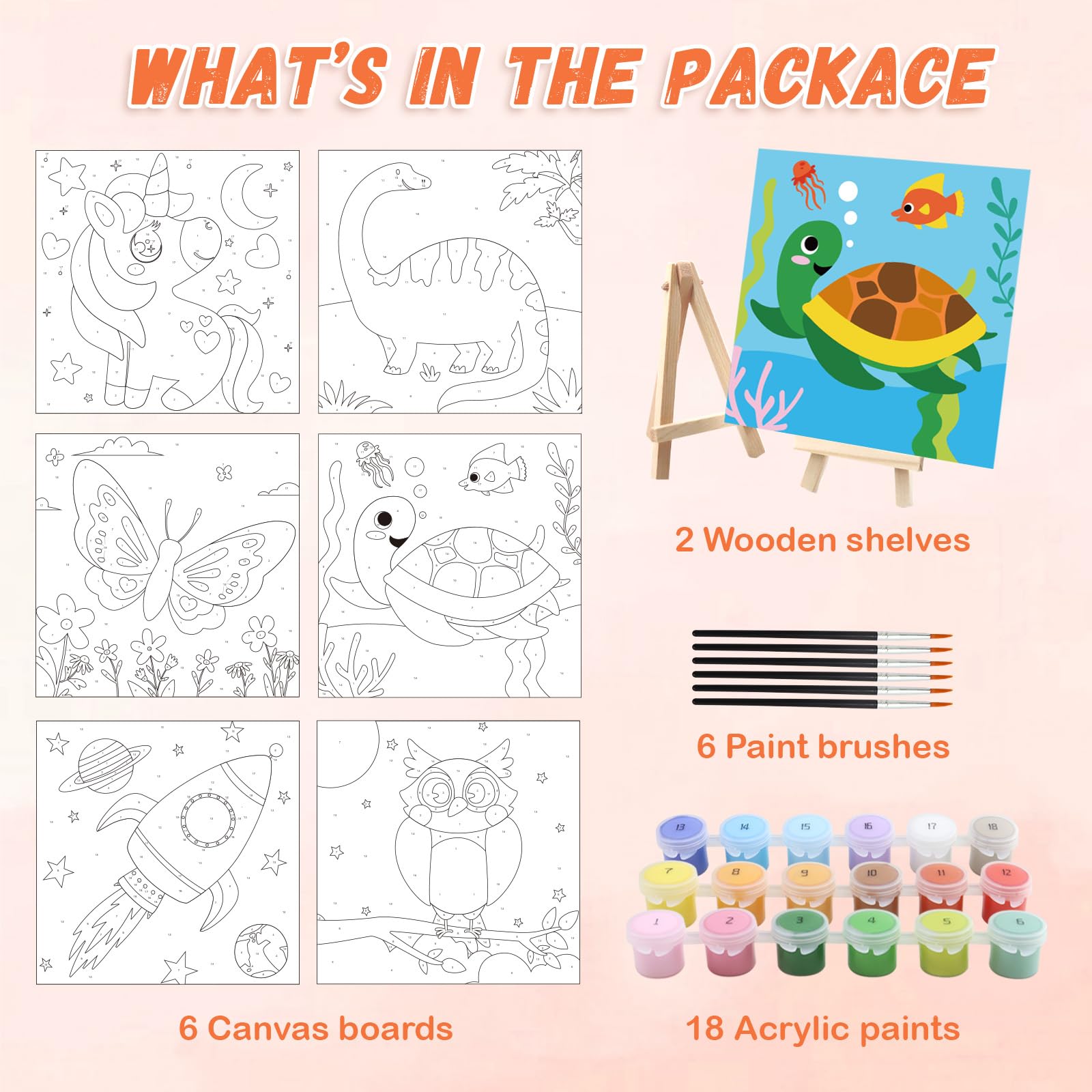 Goldentime paint by numbers butterfly canvas for kids, exploring color combinations