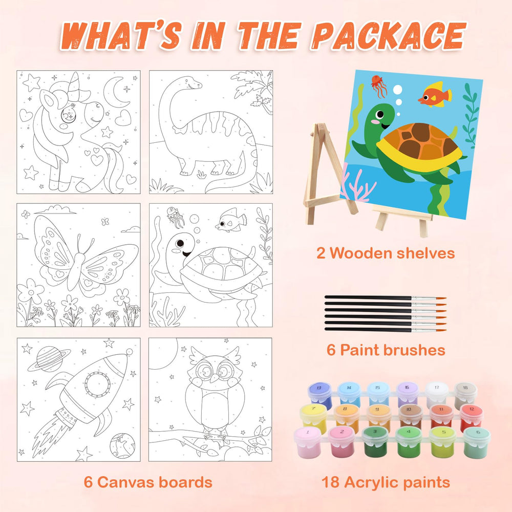 Goldentime paint by numbers butterfly canvas for kids, exploring color combinations
