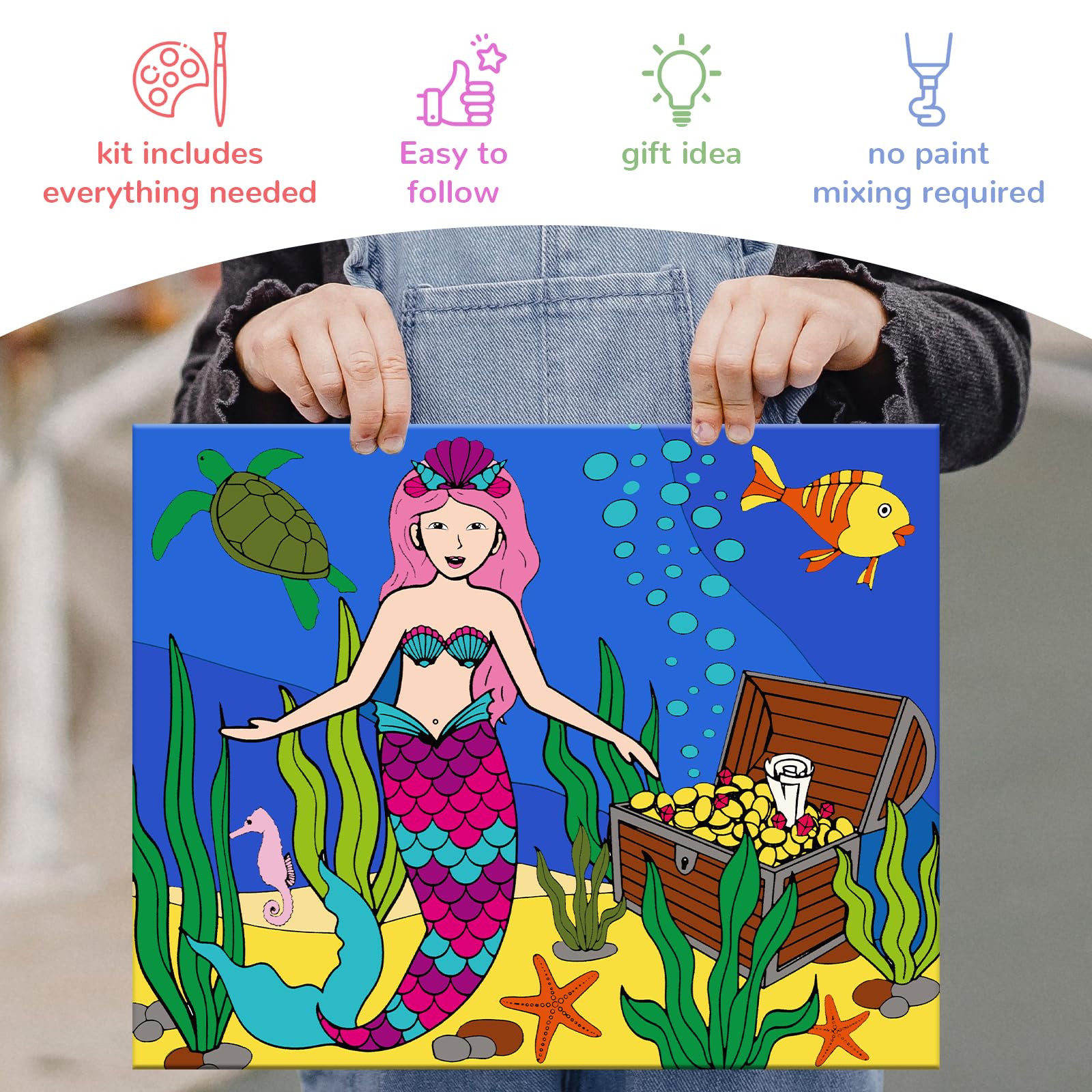 Goldentime vibrant acrylic paints set for bright, durable color on canvases.