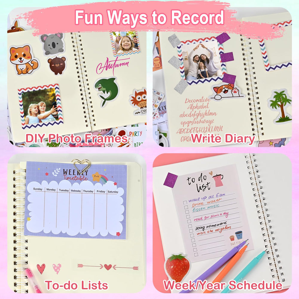 Goldge 109-piece planner notes section demonstrates daily to-dos and weekly planning.