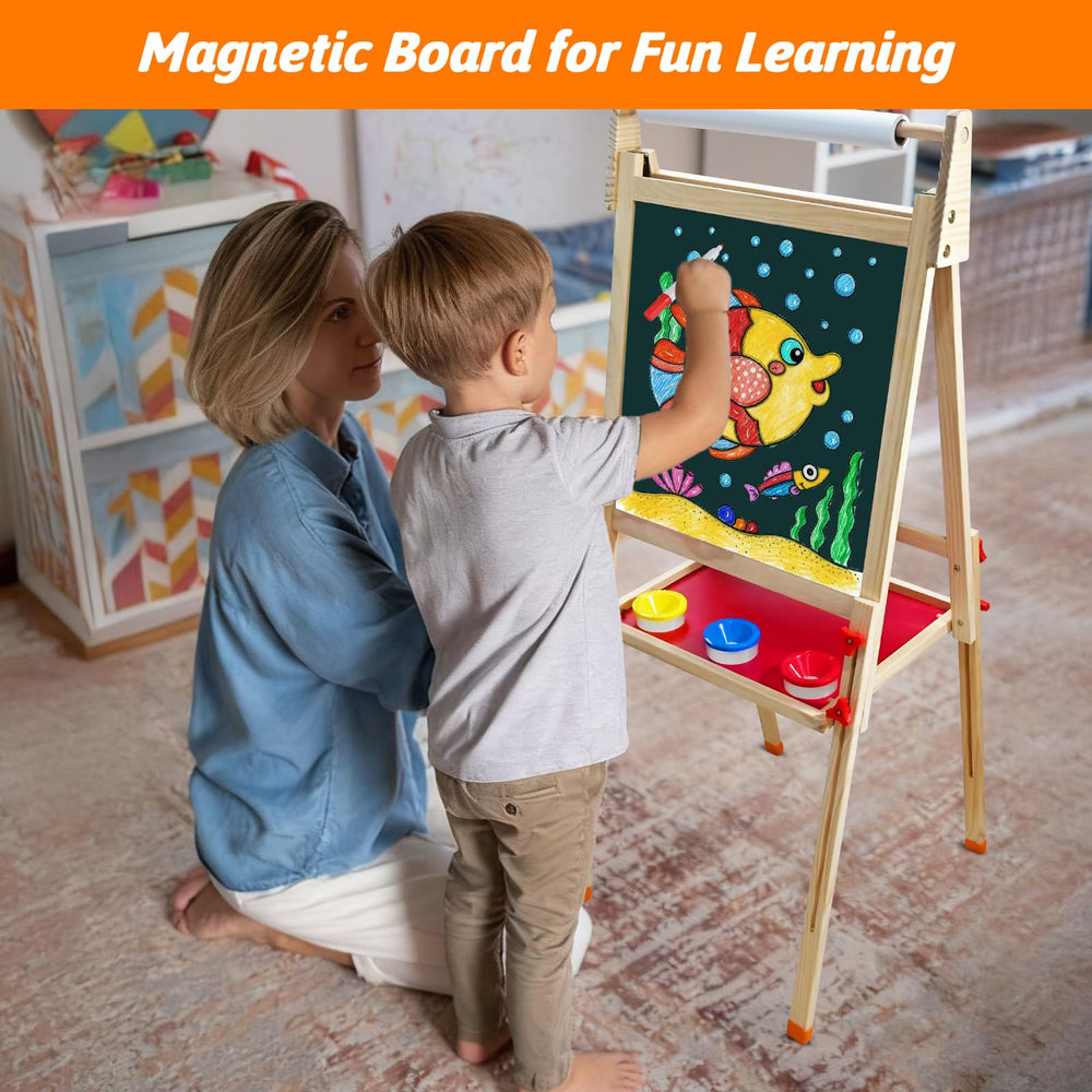 Goldge 3-in-1 easel safe wood with rounded edges.