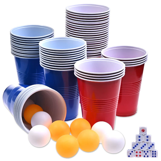 GOLDGE 60-pack 16oz red and blue cups for festive beverage service.