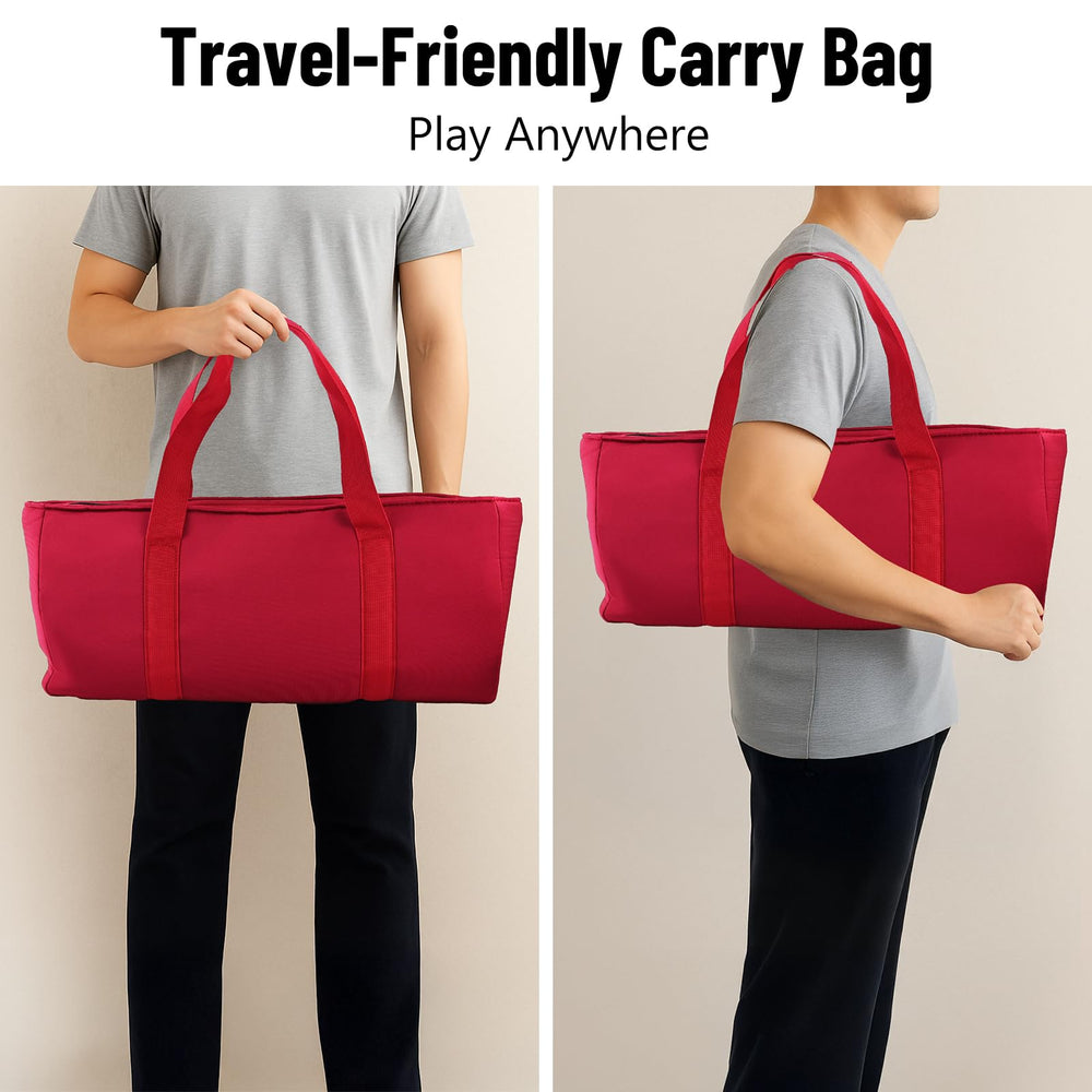 Goldge red carrying bag—portable storage for parties and travel