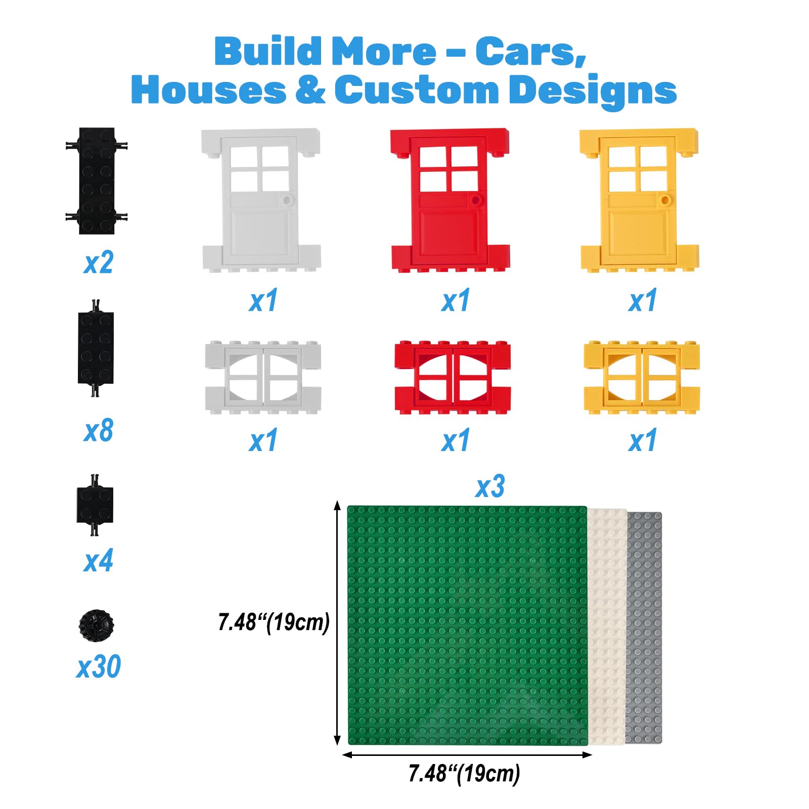 Goldge white baseplate provides a clean canvas for expansive constructions