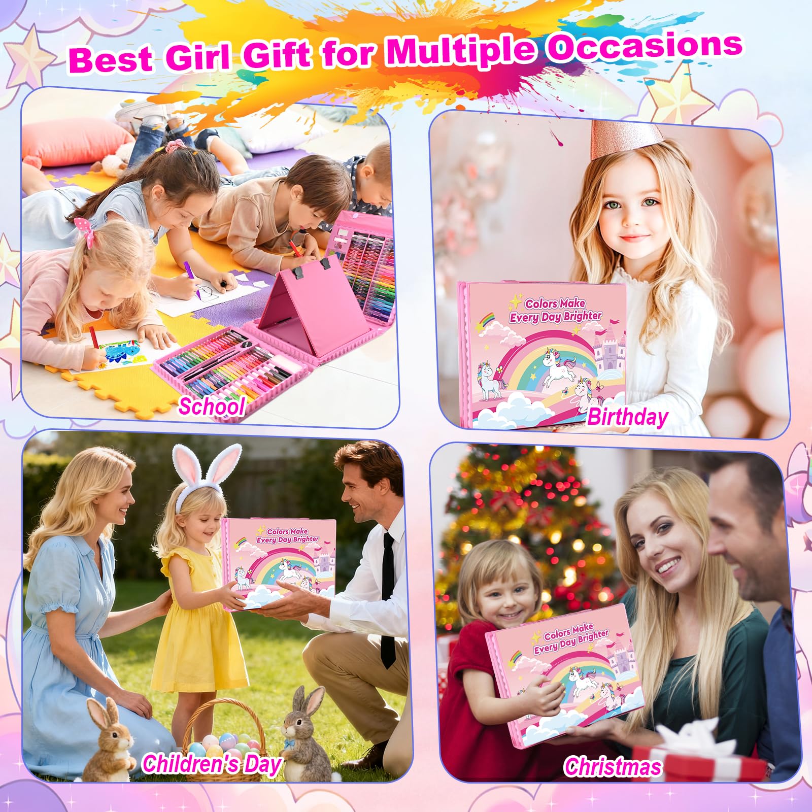 Goldge coloring books and stencils spark imaginative scenes for kids