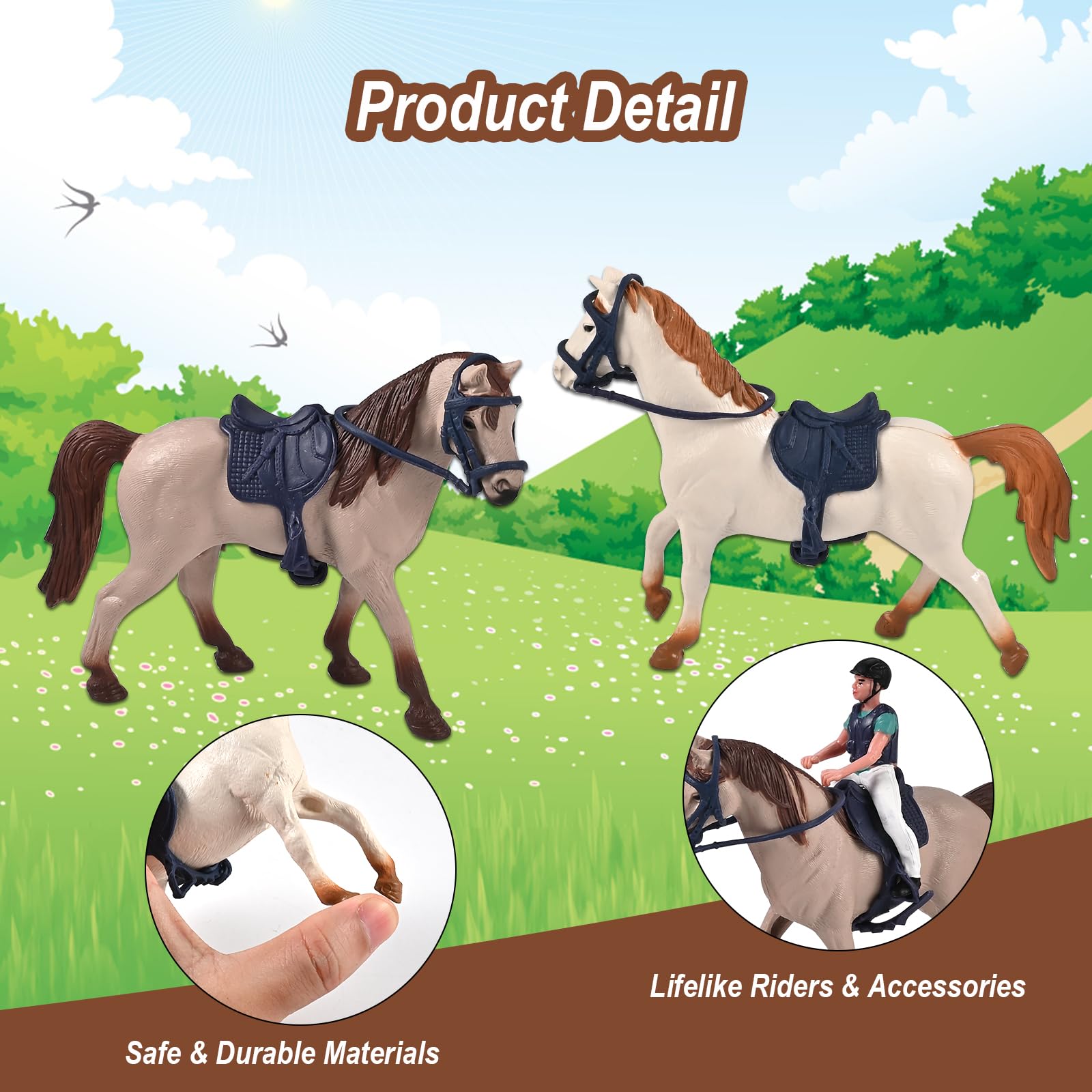 Goldge playset featuring riders and farmer for cooperative role play