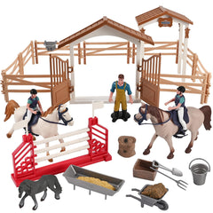 Goldge Horse Stable Playset showing the spacious stable area for imaginative care and play