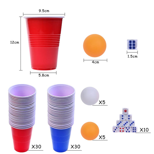 GOLDGE ping pong balls included for quick cup pong gameplay.