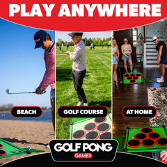 Golf Pong carrying case enables easy transport to events.
