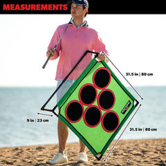 Golf Pong chipping mat closeup showing textured surface for precise shots.