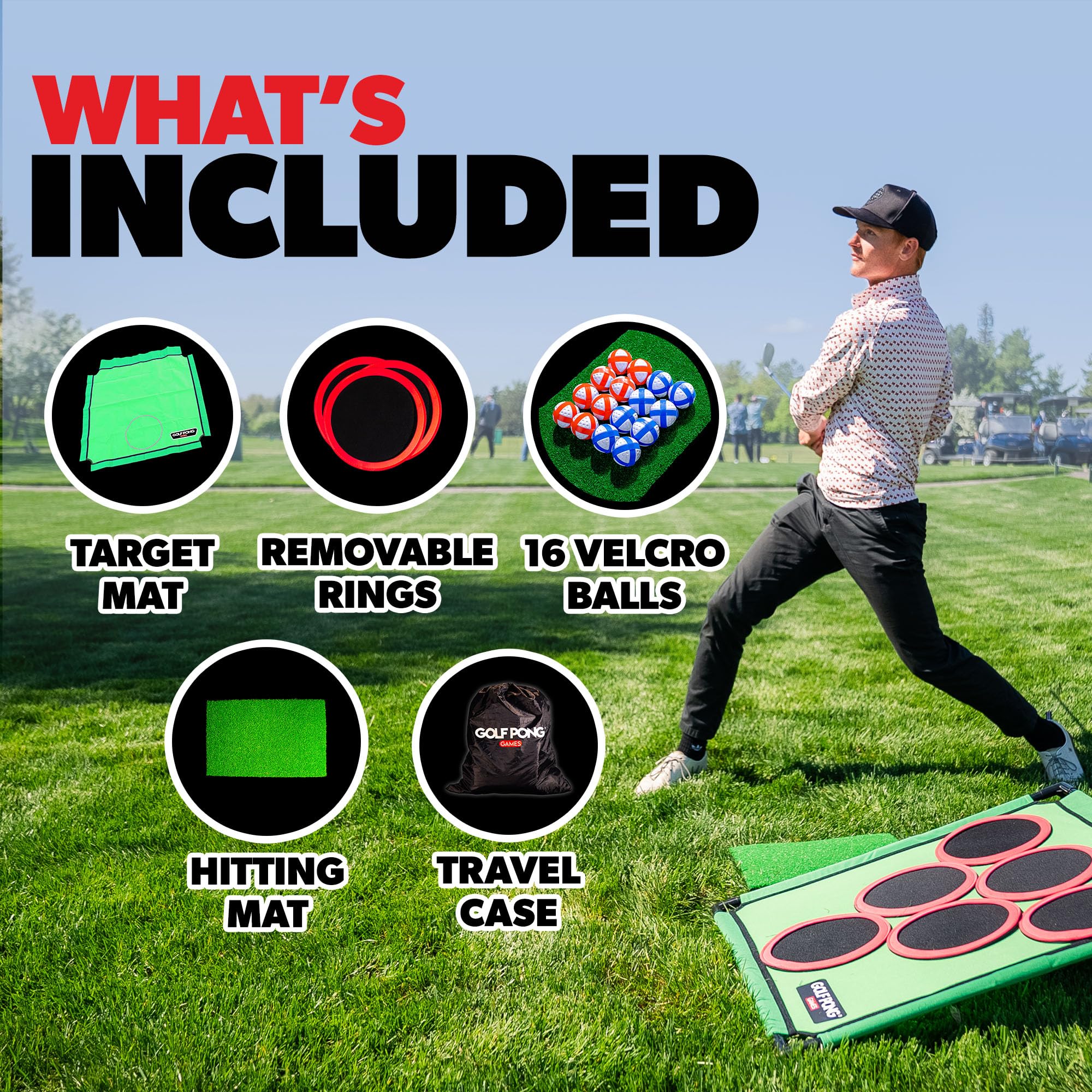 Golf Pong Versus Edition family play scene in backyard showcasing versatility.