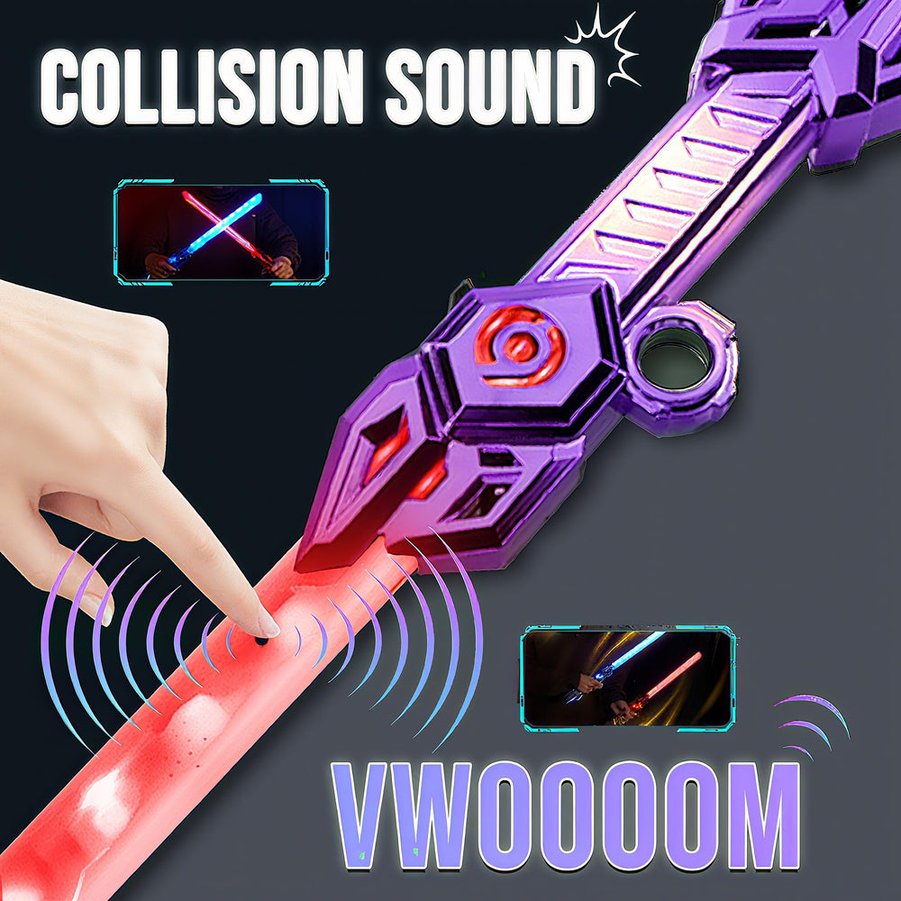 Golfli light up saber for kids, purple 360 rotating handle enables spins.
