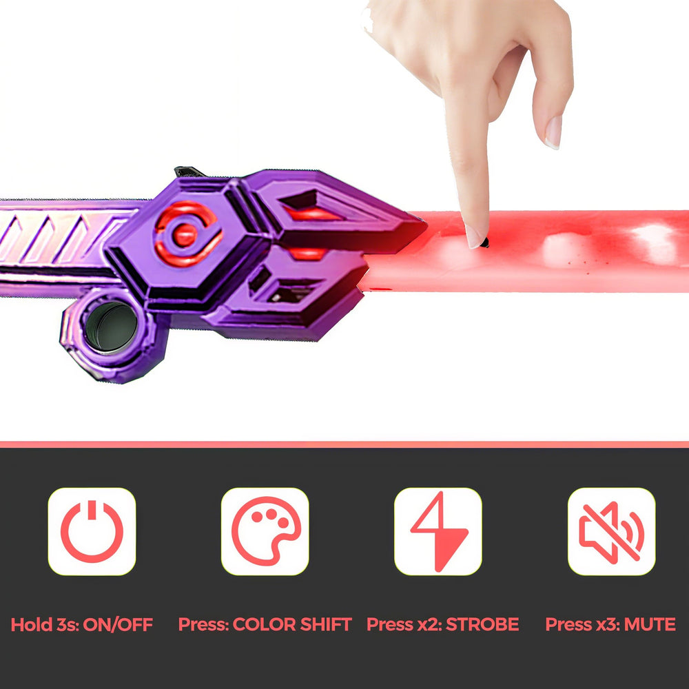 Golfli light up saber for kids, purple sound effects boost imaginary duels.