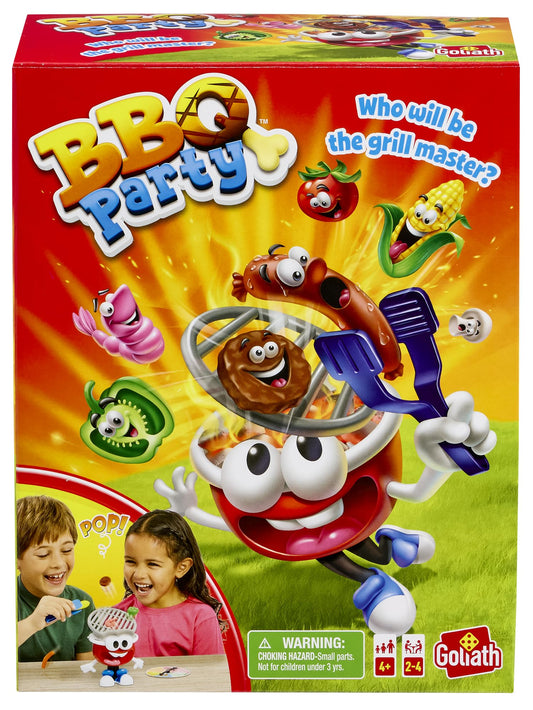 Goliath BBQ Party Game pack shot shows all components for easy family fun.