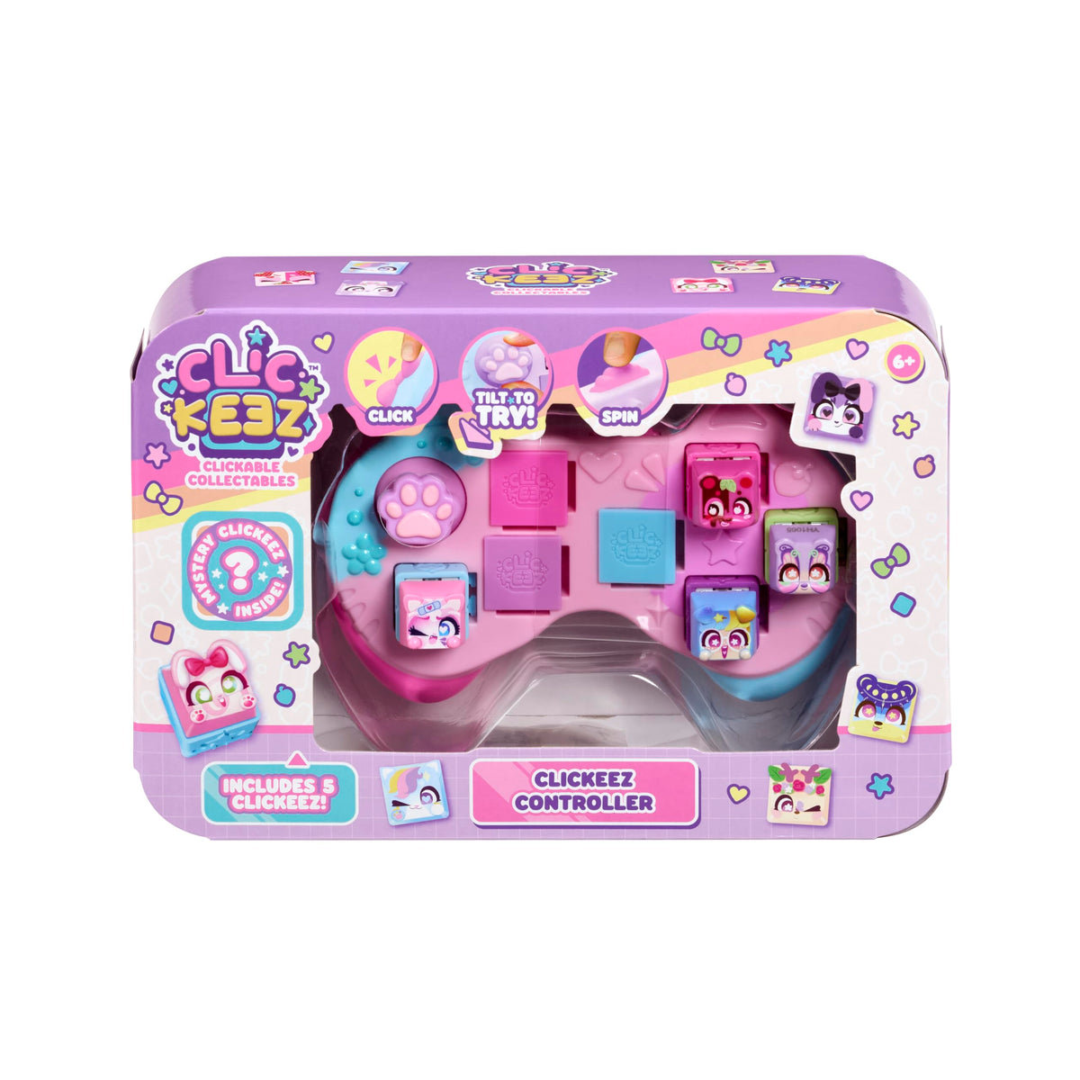 Goliath Clickeez front-box showing controller and five collectible keys for portable play